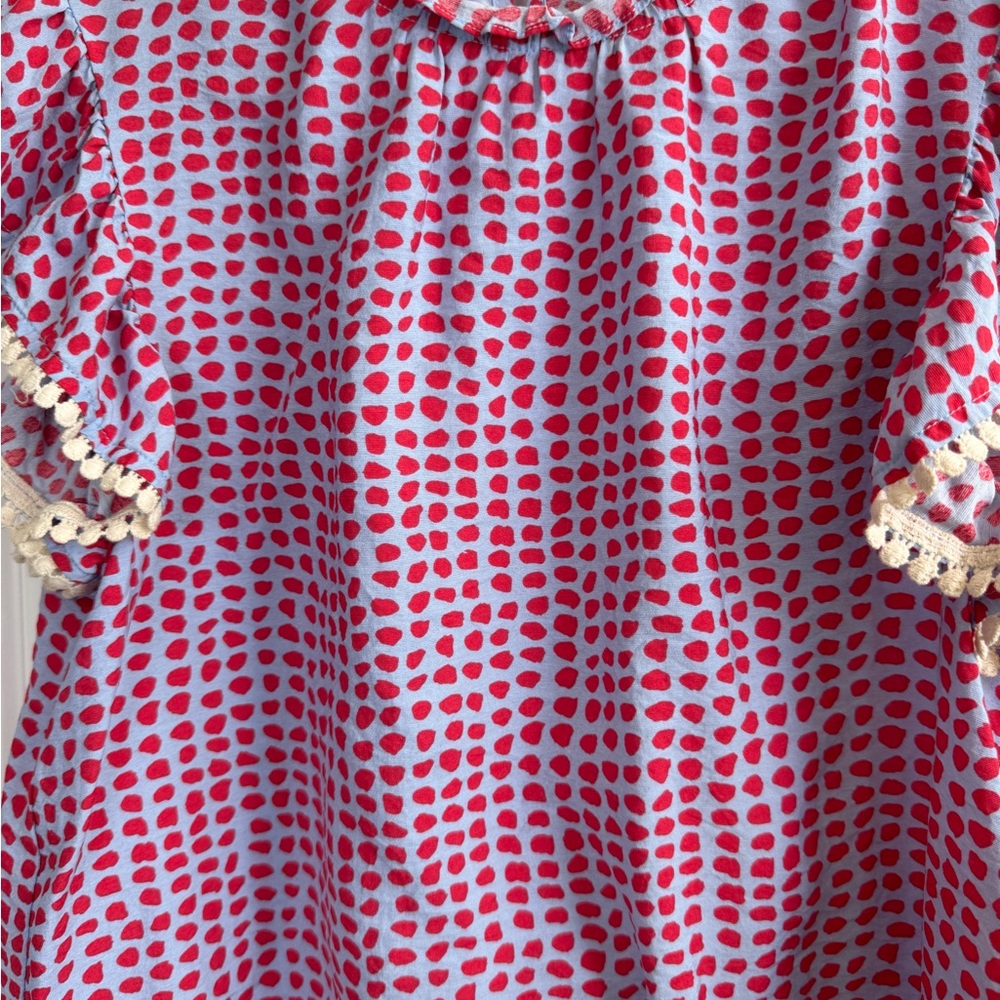 Thml Blue And Red Patterned Top - image 3